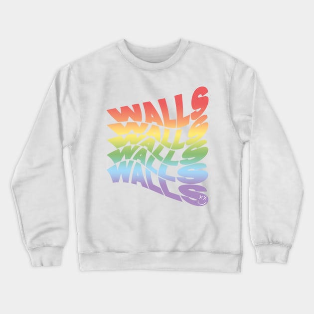 Rainbow Walls Louis Tomlinson white background Crewneck Sweatshirt by lashton9173